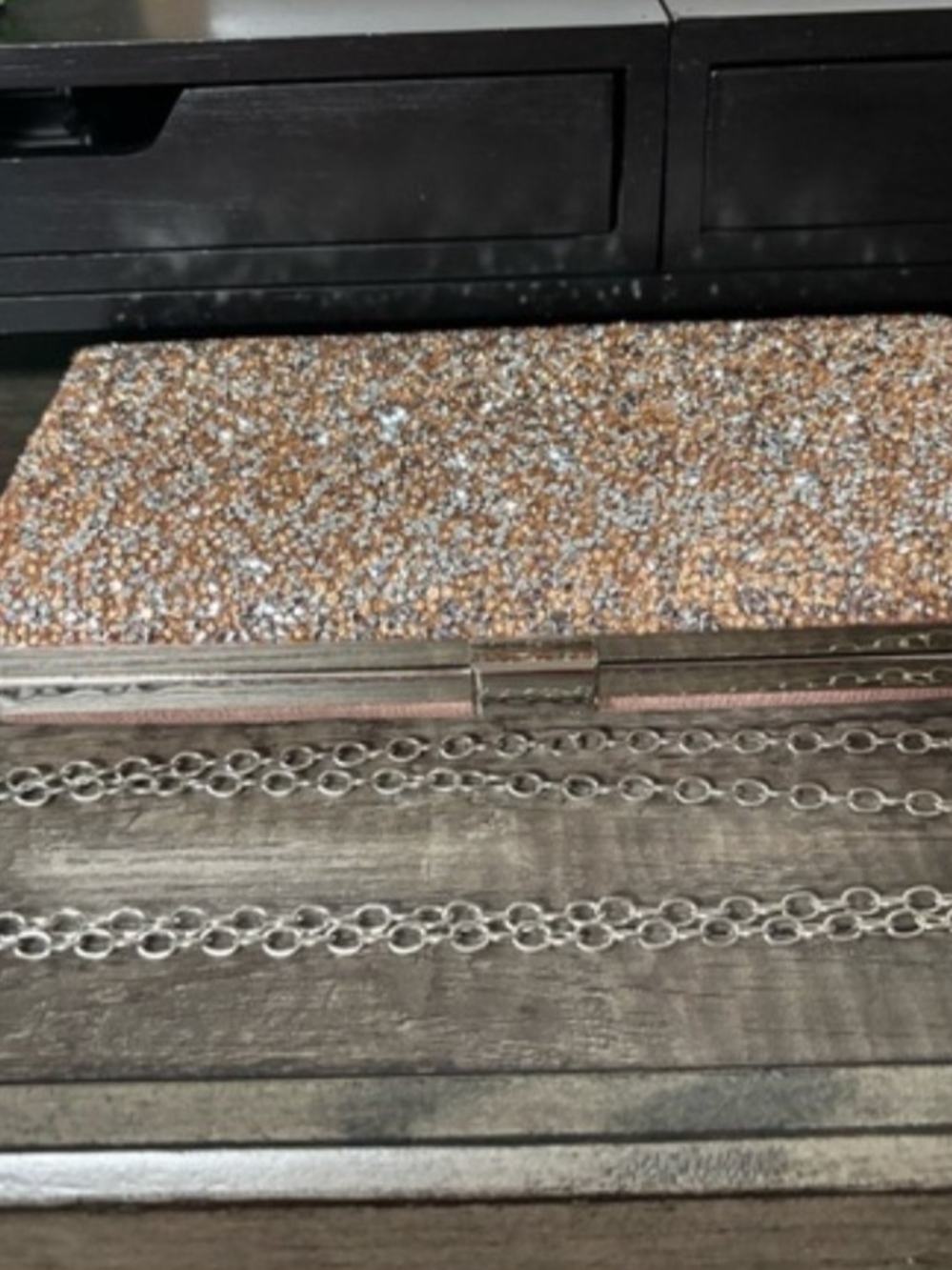 Glitter Evening Clutch in Copper Sparkle - Picture 6 of 8